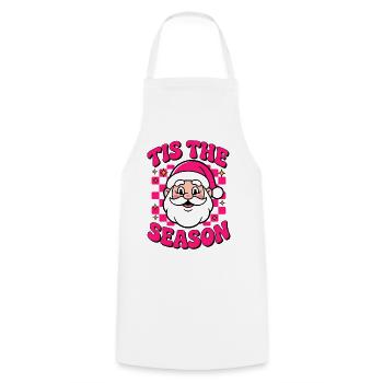 Tue The Season Neon Santa - Cooking Apron - white - Front - AI Model Male 185 dark (185cm)