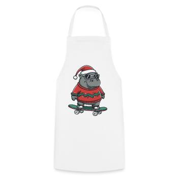 Nilpferd Weihnachten Lustig - Kochschürze - Weiß - Vorne - AI Model Male 185 dark (185cm)