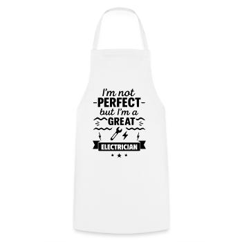 Not perfect but a great electrician - Cooking Apron - white - Front - AI Model Male 185 dark (185cm)