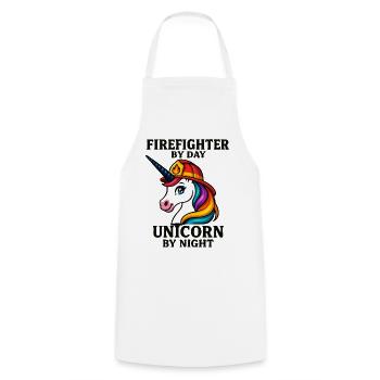 Firefighter Unicorn by Night - Cooking Apron - white - Front - AI Model Male 185 dark (185cm)