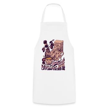 TASSE VON HALT DIE FRESSE - Kochschürze - Weiß - Vorne - AI Model Male 185 dark (185cm)