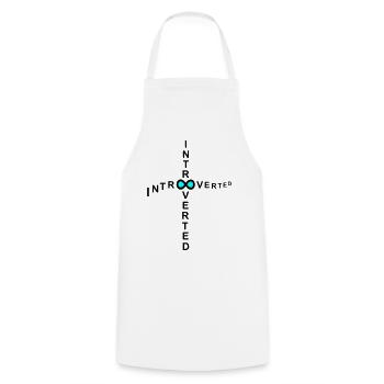 introvert - Cooking Apron - white - Front - AI Model Male 185 dark (185cm)