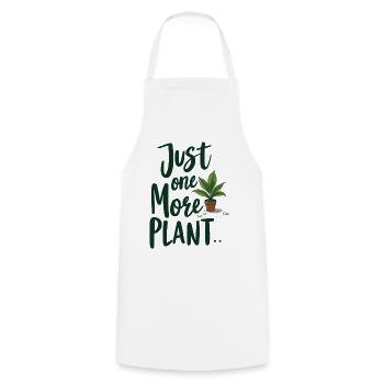 Just One More Plant – Lustiger Pflanzenspruch - Kochschürze - Weiß - Vorne - AI Model Male 185 dark (185cm)