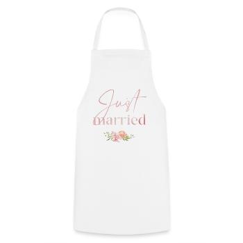 Just Married Floral Rosée - Cooking Apron - white - Front - AI Model Male 185 dark (185cm)