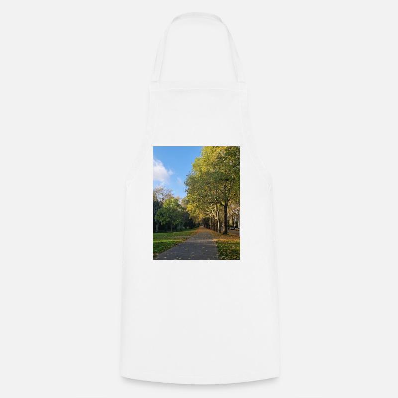 Autumn path through Lauballee - Cooking Apron - white
