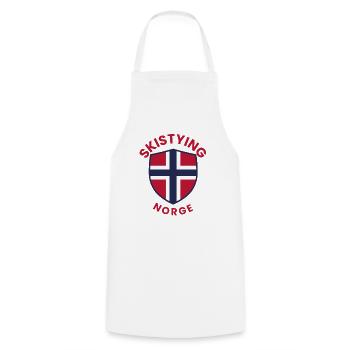 Norwegens Ski-Stil-Schild - Kochschürze - Weiß - Vorne - AI Model Male 185 dark (185cm)