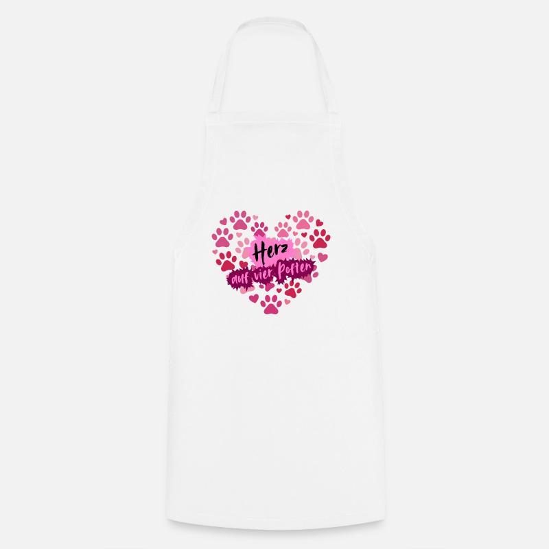 Heart on four paws - Cooking Apron - white