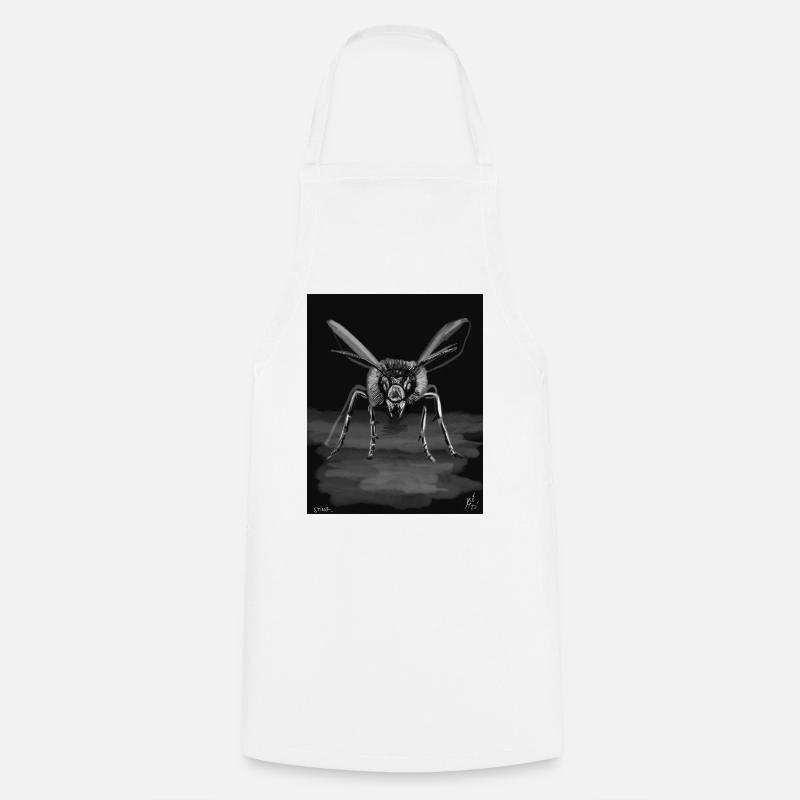 Abeille Mono Dard de Minuit - Tablier de cuisine - blanc