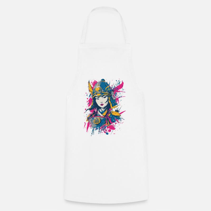 Samurai Warrior - Cooking Apron - white
