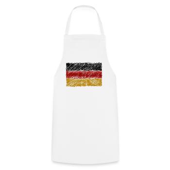 Kritzelei der deutschen Flagge - Kochschürze - Weiß - Vorne - AI Model Male 185 dark (185cm)