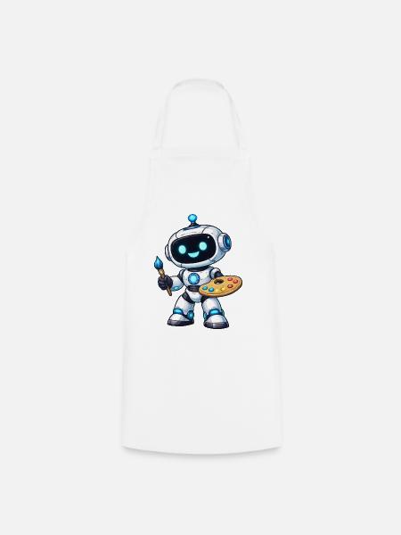 Künstlerischer Malroboter mit Palette - Kochschürze - Weiß