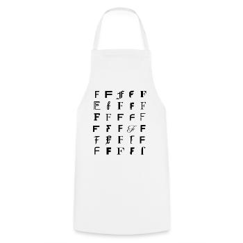 Typography f letter mosaic - Cooking Apron - white - Front - AI Model Male 185 dark (185cm)