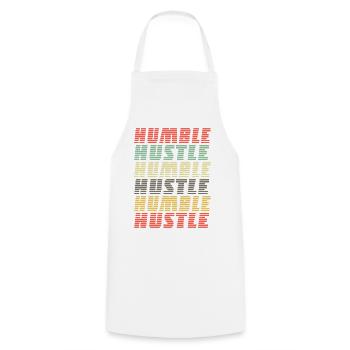 Humble Hustle - Entrepreneur, homme d’affaires, affaires - Tablier de cuisine - blanc - Devant - AI Model Male 185 dark (185cm)