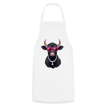 Vache - Tablier de cuisine - blanc - Devant - AI Model Male 185 dark (185cm)
