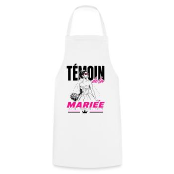 Témoin de la Mariée Glam Chic - Tablier de cuisine - blanc - Devant - AI Model Male 185 dark (185cm)