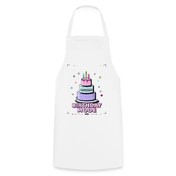 gâteau d’anniversaire anniversaire - Tablier de cuisine - blanc - Devant - AI Model Male 185 dark (185cm)