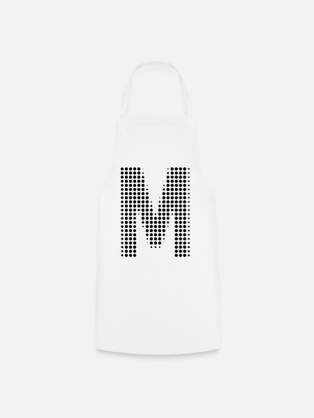 Buchstabe M – Punktmuster Initial Design - Kochschürze - Weiß