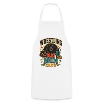 WRESTLING MAT MOM CREW - Cooking Apron - white - Front - AI Model Male 185 dark (185cm)