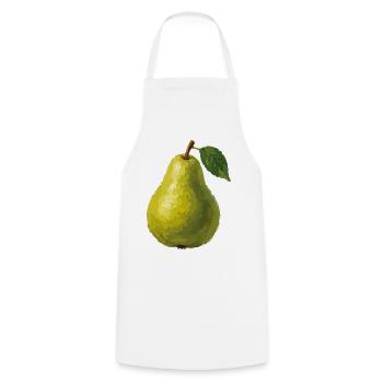 Illustration de la poire jaune - Tablier de cuisine - blanc - Devant - AI Model Male 185 dark (185cm)