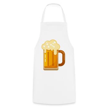 Chope de bière - Tablier de cuisine - blanc - Devant - AI Model Male 185 dark (185cm)
