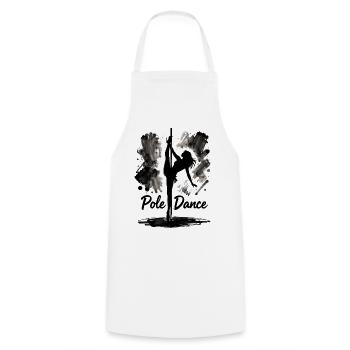Pole Dance Silhouette – Aesthetic Art - Cooking Apron - white - Front - AI Model Male 185 dark (185cm)