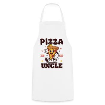 Pizza_uncle_Cadeau_Amateur_de_Pizza - Kochschürze - Weiß - Vorne - AI Model Male 185 dark (185cm)
