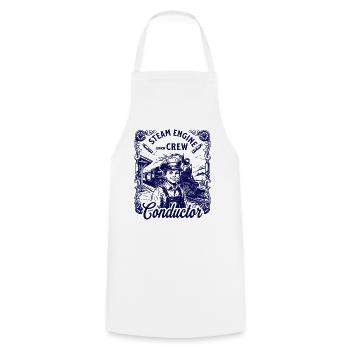 Chemise vintage de conducteur de locomotive à vapeur pour enfant - Tablier de cuisine - blanc - Devant - AI Model Male 185 dark (185cm)