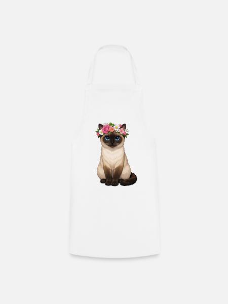 Siamkatze - Kochschürze - Weiß