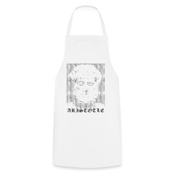 Aristoteles ASCII Kunstporträt - Kochschürze - Weiß - Vorne - AI Model Male 185 dark (185cm)