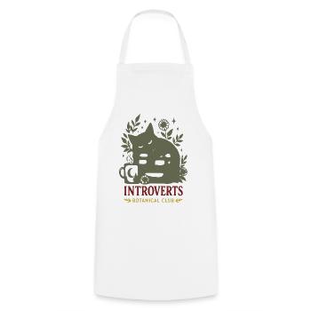 Introvert Botanik Club - Kochschürze - Weiß - Vorne - AI Model Male 185 dark (185cm)