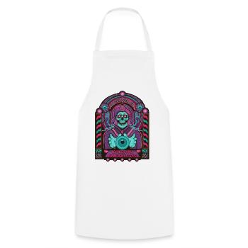 Fortune Teller Schädel Neon Tarot - Kochschürze - Weiß - Vorne - AI Model Male 185 dark (185cm)