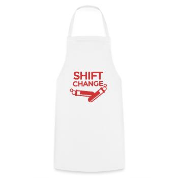 Shift Change - Kochschürze - Weiß - Vorne - AI Model Male 185 dark (185cm)