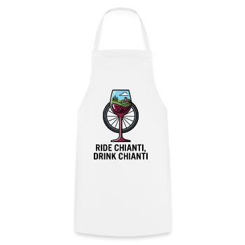 Reiten Sie Chianti Trinken Chianti Radfahren Weinkunst - Kochschürze - Weiß - Vorne - AI Model Male 185 dark (185cm)