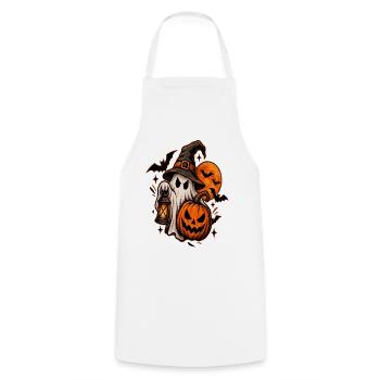 Spukhaftes Halloween Design - Kochschürze - Weiß - Vorne - AI Model Male 185 dark (185cm)