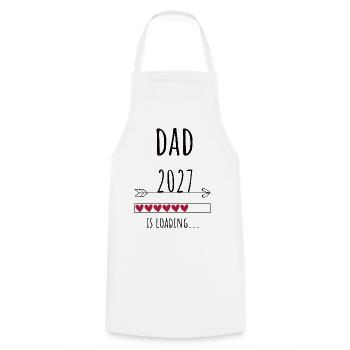 Pregnancy Announcement – Papa 2027 Geschenk - Kochschürze - Weiß - Vorne - AI Model Male 185 dark (185cm)