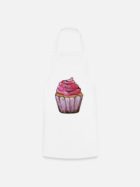 Pink Frost Cupcake Aquarell - Kochschürze - Weiß
