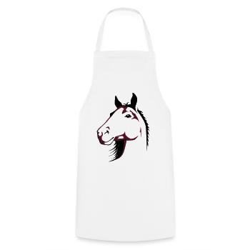 Pferd | Horse | Pferdekopf | reiten - Cooking Apron - white - Front - AI Model Male 185 dark (185cm)
