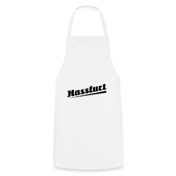 Hassfurt - Textdesign mit Stadtnamen - Kochschürze - Weiß - Vorne - AI Model Male 185 dark (185cm)