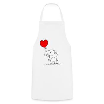 Elephant Heart Balloon - Cooking Apron - white - Front - AI Model Male 185 dark (185cm)