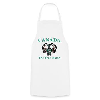 Canada - Haida Eagle-Wings - The True North - Cooking Apron - white - Front - AI Model Male 185 dark (185cm)