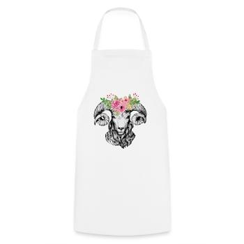 Watercolor Aries - Cooking Apron - white - Front - AI Model Male 185 dark (185cm)
