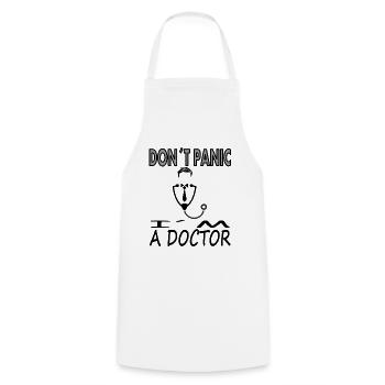 keine Panik ich bin Doktor Medizinstudium Geschenk - Kochschürze - Weiß - Vorne - AI Model Male 185 dark (185cm)