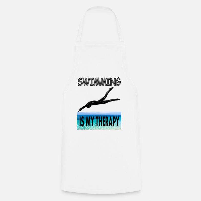 schwimmen Schwimmer Spruch tauchen Geschenkidee - Kochschürze - Weiß