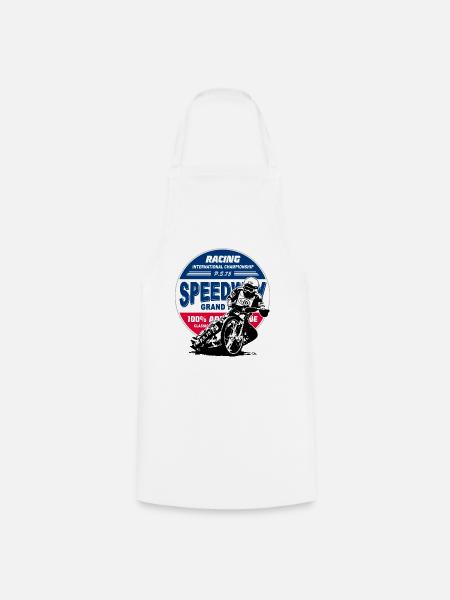 Motorcycle Speedway Racer - Cooking Apron - white
