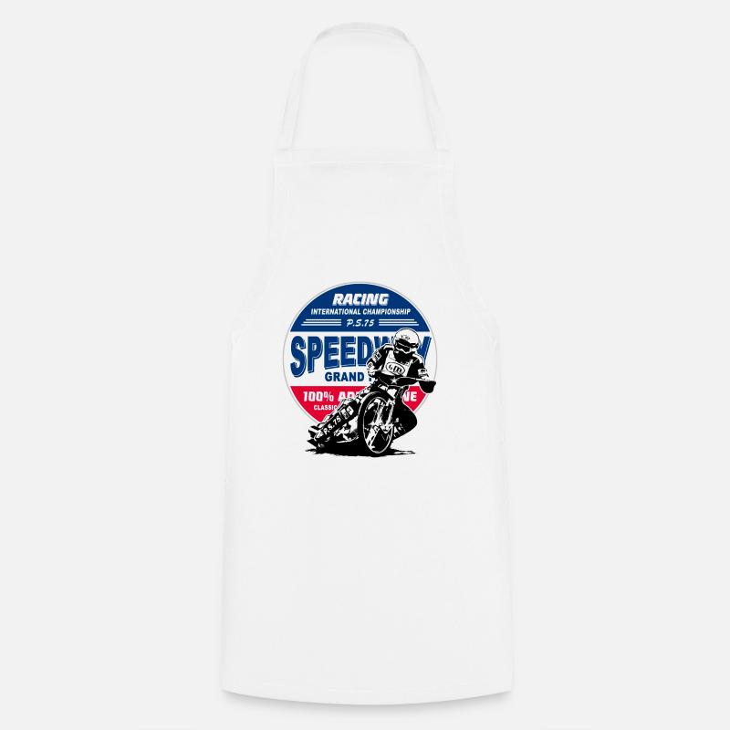 Motorcycle Speedway Racer - Tablier de cuisine - blanc