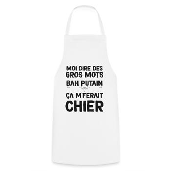 Gros Mots Humour ça Me Ferait Chier - Tablier de cuisine - blanc - Devant - AI Model Male 185 dark (185cm)