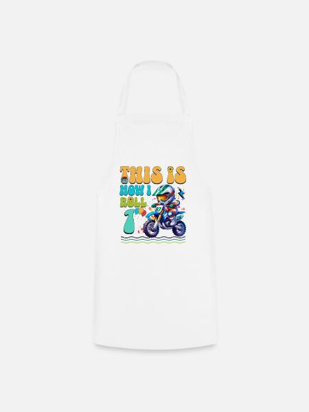 Motocross 1. Geburtstag - Kochschürze - Weiß