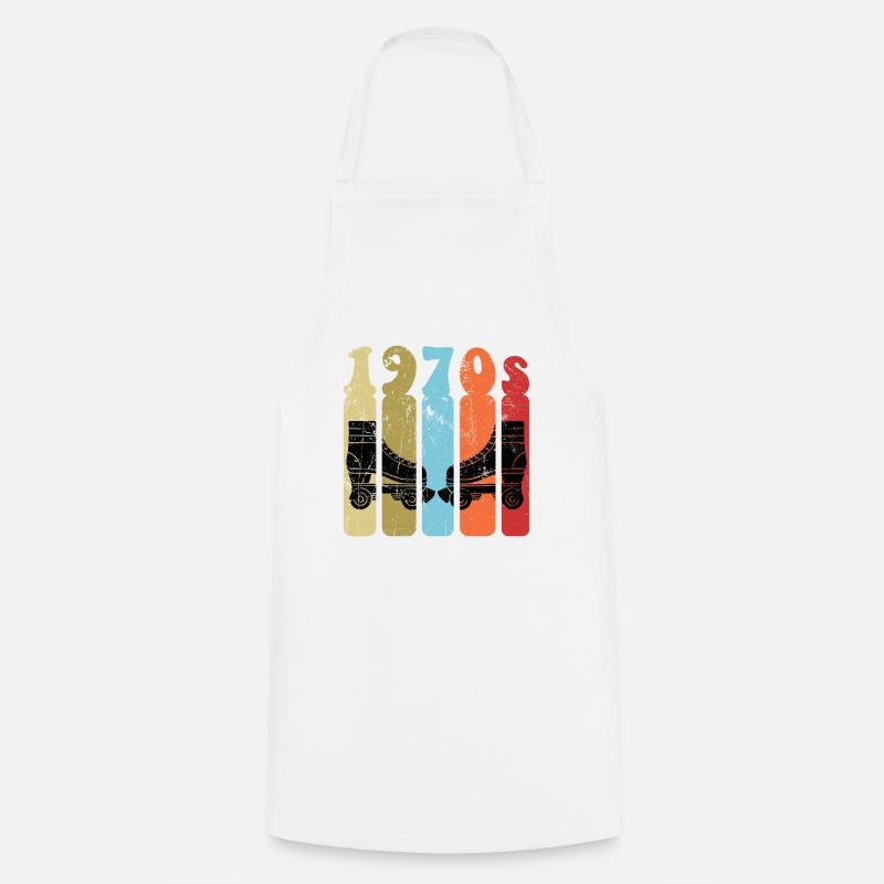 70s Roller Skates Disco Derby Retro - Cooking Apron - white