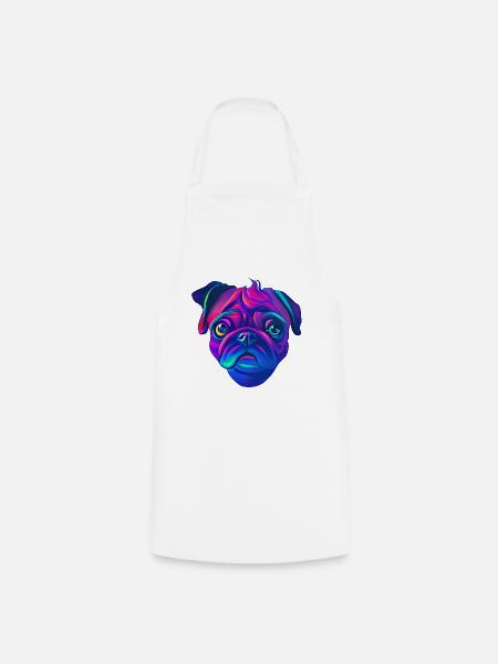 Mops - Kochschürze - Weiß