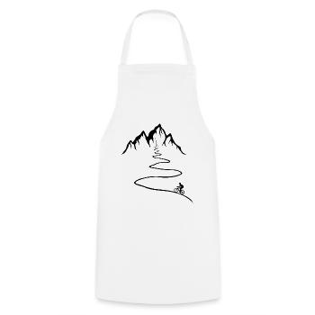 Road bike, Bicycle, Mountain, Road cyclist, Road, Path - Cooking Apron - white - Front - AI Model Male 185 dark (185cm)